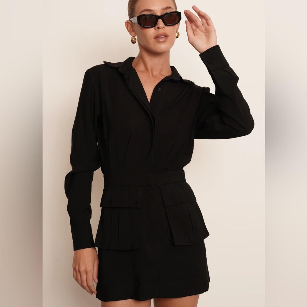 PARENTEZI ANDREINA LINEN DRESS - BLACK XS